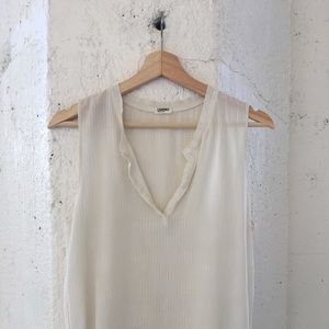 White textured silk tank top by L'AGENCE